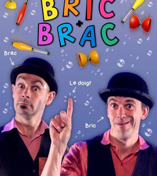 Spectacle pour enfants avec le duo clownesque  »Bric & Brac » en raison des conditions météorologiques, le spectacle aura lieu à la salle A. Ravache